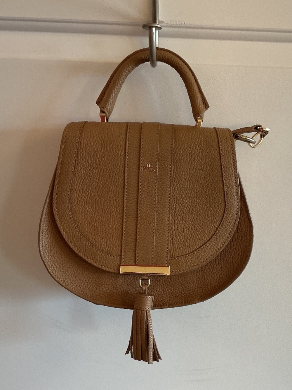 DeMellier Leather Top Handle Bag w/Crossbody Strap